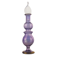 Flacon d'huile de parfum en verre gravé à l'acide, finition dorée, fait main, trésor du Pharaon égyptien, cadeau scellé avec bouchon
