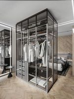 Meuble de chambre à coucher sur mesure, moderne et luxueux, convertible, pour villa et hôtel, avec dressing intégré et structure métallique pour le rangement des vêtements