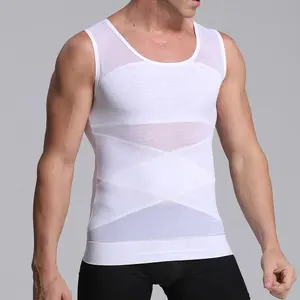 Camiseta de compresión de abdomen duradero para hombre, chaleco de entrenamiento de cintura sin mangas