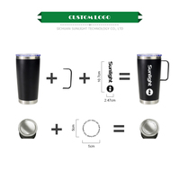 Gobelet Isotherme Personnalisé Vente en Gros et en Vrac Tasse à Boire Personnalisée Chaud et Froid 20oz Gobelet en Acier Inoxydable Tasse Blanche pour Impression