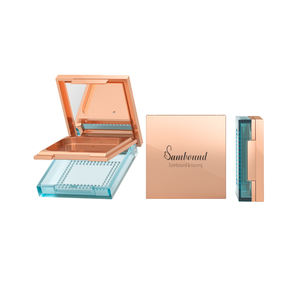 Estuche compacto de aluminio para maquillaje, caja de polvo de plástico pp, ovalada, bronce, reenael - Product Image 6