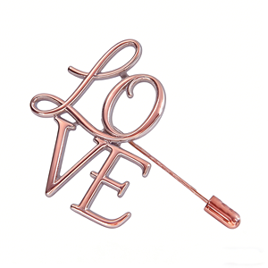 เข็มกลัดติดเสื้อรูปตัวอักษร LOVE สีทอง ทำจากสแตนเลส ประดับเพชร ใช้ตกแต่งเสื้อแจ็คเก็ต ของขวัญ เครื่องประดับ - Product Image 3