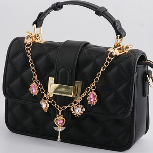 Nouvelle conception de chaîne de <span class=keywords><strong>sac</strong></span> <span class=keywords><strong>baguette</strong></span> magique vintage en or rose <span class=keywords><strong>avec</strong></span> cristal cœur rose, breloque de décoration de <span class=keywords><strong>sac</strong></span> à main tendance pour femmes - Product Image 2