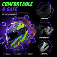 Casque de moto ABS à visière relevable pour hommes, femmes et adultes, casque de sécurité pour moto, visière double, casque de motocross, casco de motocicleta