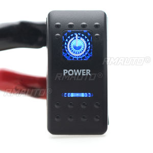 Interruptores Basculantes de 12V 24V para Coche, Barco, Caravana, Interruptor Basculante Impermeable con Doble Barra de Luz LED Azul, Luces Laterales Universales 4x4 Derecha e Izquierda - Product Image 2