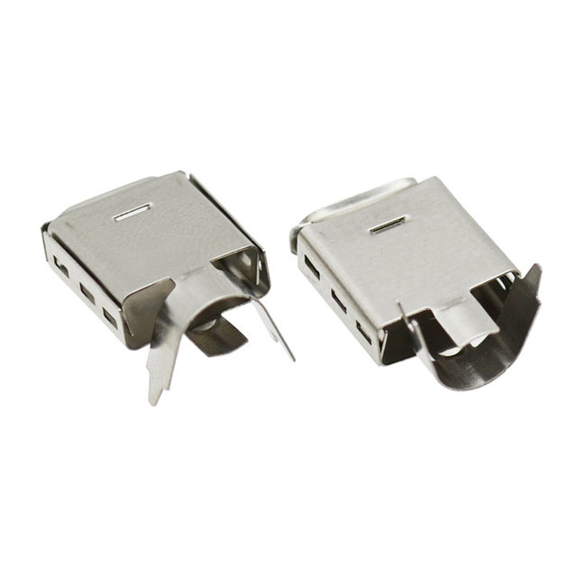 USB 2.0 Connector with Stainless Steel Tinplate Shell 16.0mm Type C Male Jack Plug USB C Shield Cover