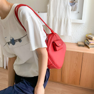 Bolso de Hombro de Moda para Mujer, Horizontal, Cuadrado, con Cierre de Cremallera, Correa Única, Color Sólido, para Uso Diario, Estilo Verano 2025 - Product Image 3