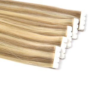 Extensiones de Cabello K.S WIGS, Suaves y Sedosas, Doble Trama, 100% Cabello Humano Remy, Aspecto Natural, P18/613, 12-28 Pulgadas, Extensiones de Cabello con Mini-Tape - Product Image 4