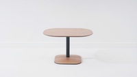 Meubles de bureau pour hôtel, table d'appoint moderne en placage de bois avec colonne en acier pour salon de bureau
