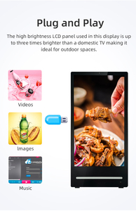 55-inch IP65 ngoài trời không thấm nước <span class=keywords><strong>LCD</strong></span> hiển thị 1500nits ánh sáng mặt trời có thể đọc được pin-powered xách tay kỹ thuật số biển <span class=keywords><strong>LCD</strong></span> hiển thị - Product Image 4