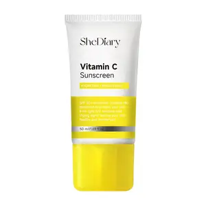 SheDiary Sommer SPF 50+ Sonnenschutz aufhellend 100% Bio-Vitamin C Gesicht-Sonnencreme 50 g Eigenmarke