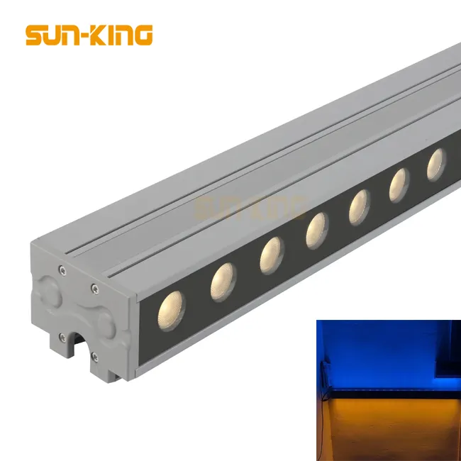 IP65 blu giallo alluminio 2 lati decorativi esterni edificio ponte facciata illuminazione 36W 48W LED rondella a parete su due lati