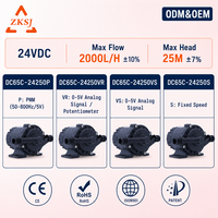 Pompe sans balais ZKSJ 24V DC 128W 2000L/H Débit maximal 25M Hauteur de refoulement IP68 Pompe à eau submersible avec régulation de vitesse