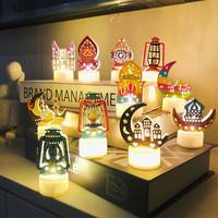 Lanterne LED Ramadan sans flamme, à piles, effet scintillant, veilleuse, décoration intérieure pour l'Aïd Moubarak