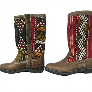 Bottes kilim en cuir véritable exceptionnelles - Product Image 1