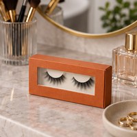 Boîte rigide écologique personnalisée pour faux cils, boîte pliante avec fenêtre transparente et logo personnalisé pour l'affichage en vente au détail des cils
