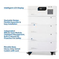 Batterie solaire domestique empilable 51,2 V 20 kWh 25 kWh 100 Ah, système de stockage d'énergie photovoltaïque hybride sur réseau, station d'énergie au lithium CAN