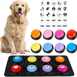 Kingtale Custom Pet Supplies 8 PCS Dog Buttons for Communication Dog Talking Button Set Box Plastic Accept Customized Logo