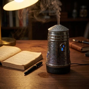 Humidificador de aromaterapia para faros LED, máquina de apariencia de cerámica portátil para interiores/exteriores, fuente de alimentación USB para uso en hoteles y automóviles - Product Image 1