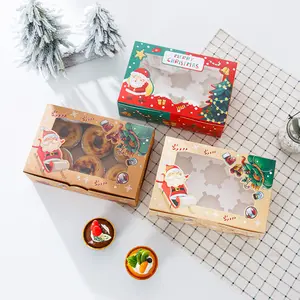 2023 Wholesale Custom Christmas Bakery Cake Donuts And Cookie Box With Insert