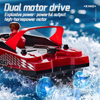 Kapal Cepat Remote Control HJ821 Motor Bertenaga Tinggi Lampu LED Perahu Balap Air Mainan Anak Laki-laki Kecepatan Tinggi RC Boat Dijual