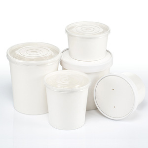 Cốc Kem Giấy Trắng In Logo <span class=keywords><strong>3Oz</strong></span> 4Oz 5Oz 500Ml Tùy Chỉnh Có Nắp Đậy - Product Image 2