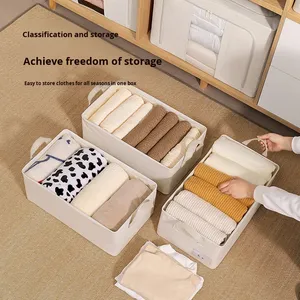 26L Tianshan Cotton Linen Mới Trung Quốc Phong Cách Đứng Có Thể Gập Lại Quần Áo Hộp Lưu Trữ Cho Áo Len Phòng Khách - Product Image 3