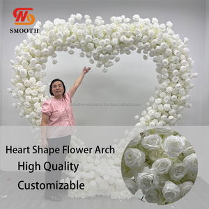 SMOOTH Hot Selling Elegant White Rose With Leaves Flower Arch And Flower Ball Series For Wedding Events Decor - Product Image 2