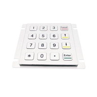 Teclado Numérico USB de Acero Inoxidable Personalizado de 16 Teclas, Resistente al Agua y al Vandalismo, para Control de Acceso, Casilleros de Paquetería y Gabinetes