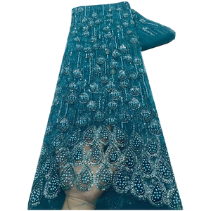 NI.AI高品质串珠蕾丝面料奢华蕾丝面料花式薄纱亮片面料珍珠婚纱 - Product Image 4