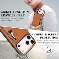 Étui de téléphone 2-en-1 détachable en cuir PU pour iPhone Air avec chargement sans fil, porte-cartes et housse de protection pour iPhone 17 16 15 Pro
