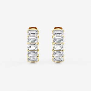 1 1_2 Ctw Emerald Lab Grown Diamond Huggie Hoop ต่างหูสำหรับผู้หญิงเครื่องประดับหรูหราสง่างามของขวัญสุดหรูแบบมินิมอล - Product Image 5