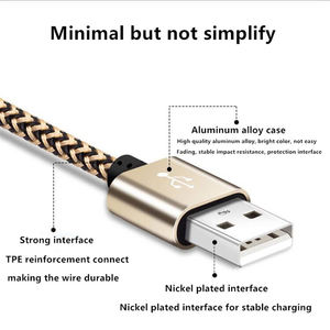 New Arrival 2A Durable Braided Cable 1m 2m 3m Fast <b>Charging</b> Cable Micro USB Android Type <b>C</b> Data Cable for iPhone Android - Product Image 4