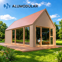 Kits de maisons préfabriquées modulaires de luxe en aluminium triangulaire pour le camping en plein air, les sports et les maisons en rondins, maisons préfabriquées en acier