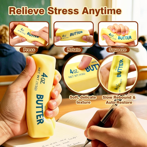Butter Squishy, Slow Rebound Cute Butter <b>Squeeze</b> Stress <b>Balls</b>, Sensory Stress Relief Squishies Soft Stretchy Fidget Toys - Product Image 3
