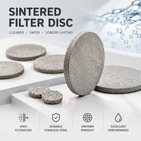 Disk Filter Logam Sinter Kustom 316L Baja Tahan Karat Berpori 1-200 Mikron untuk Filtrasi Minyak dan Gas