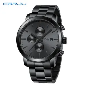 CRRJU 2287 Superior Luxury New Arrival Customize Multifunction Waterproof Low Price Men Quartz Watch Stainless Steel Band