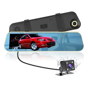 Kamera Spion Mobil HD 4.3 Inci 1080P, Kamera Perekam Mengemudi dengan Perekaman G-sensor Loop