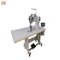Nouvelle machine à coudre industrielle informatisée de haute précision avec moteur programmable, double aiguille, type à colonne, lit plat, moteur en fer