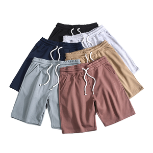 Premium Men's Summer Breathable Cotton-Polyester Blend Quick Dry Vintage Style Athletic Breathable Shorts with <b>Elastic</b> Waist - Product Image 1