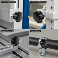 Bouton en forme d'étoile en plastique technique, filetage mâle, pour équipement d'instrumentation, différentes tailles, résistant à la corrosion, production sur mesure