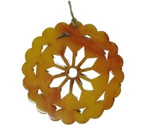 Vente directe en usine, en forme d'étoile, coupe en résine jaune, article suspendu de noël, articles de décoration de Style Antique pour la maison, Restaurant - Product Image 4