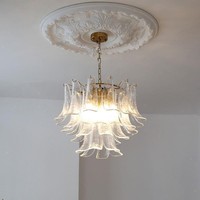 Luminaire suspendu en verre de Murano artisanal de luxe moderne AB, commande sans fil, hauteur réglable, plusieurs couleurs, pour usage hôtelier