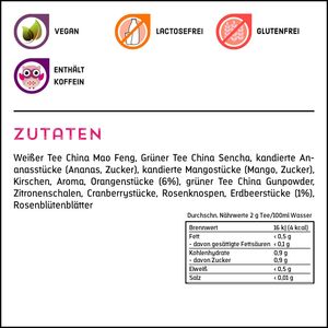 Thé en vrac mélangé frais aux tranches <span class=keywords><strong>de</strong></span> fruits et fleurs, saveur fraise et orange, boîte <span class=keywords><strong>de</strong></span> 250g pour tasses et bouteilles - Product Image 2