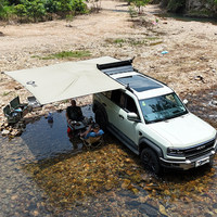 Tente latérale pour véhicule tout-terrain SUV, montée sur voiture, avec toit ouvrant en forme d'éventail à 270 degrés, connectée à l'arrière, pour camping en plein air, super grande protection solaire