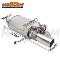Silencieux d'échappement de voiture avec conception Valvetronic, découpe de 76 mm, corps ovale de 212x152 mm, longueur totale de 547 mm, silencieux à valve, ensemble télécommandé