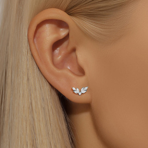 Pendientes Pequeños de Plata S925 con Borla en Forma de Corazón, Nuevo y Popular - Product Image 2