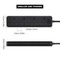 Le plus récent modèle 4 voies UK Extension plomb câble bobine parasurtenseur étanche bande d'alimentation 13A FUSE