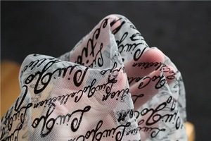 Tela de Chifón Ligera y Transparente con Logotipo de Marca de Moda, <span class=keywords><strong>100</strong></span>% Poliéster, para Prendas de Niñas - Product Image 4