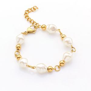 New Design Wholesale Anti-Allergy PVD <b>Gold</b> Plated Stainless Steel Custom Beads <b>Bracelet</b> With Logo - Product Image 1
